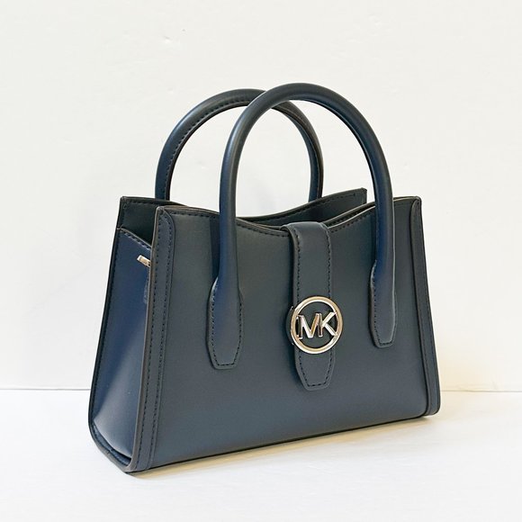 Michael Kors Gabby Small Satchel Top Zip Shoulder Crossbody Bag Navy - Picture 3 of 13